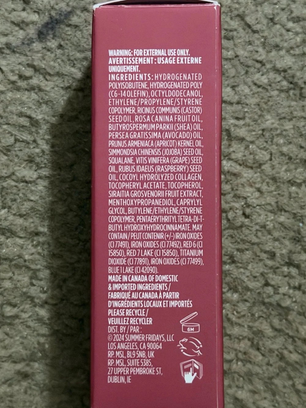Summer Fridays Dream Lip Oil in Shade Soft Mauve (Lilac Pastel) NWT